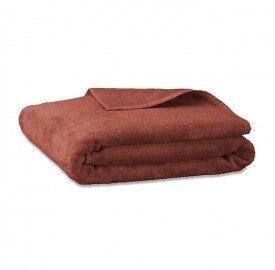 Drap de bain en éponge de coton bio Orange Terracotta