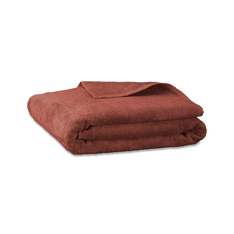 Drap de bain en éponge de coton bio Orange Terracotta