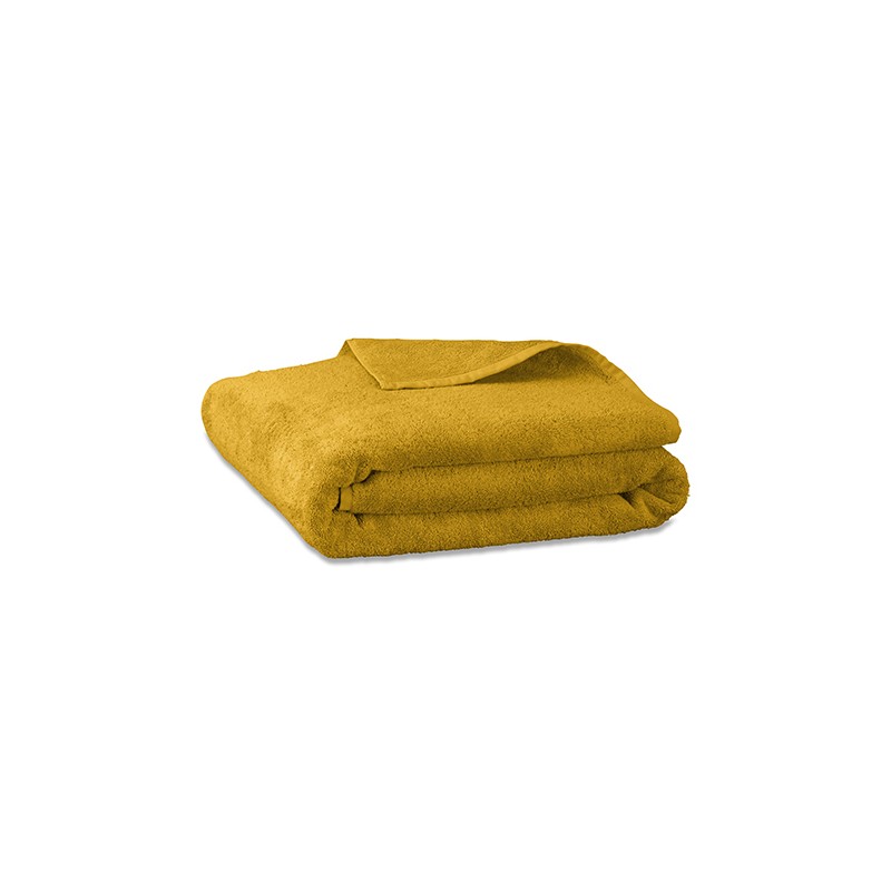 Serviette de bain en éponge de coton bio Jaune Safran Serviette de bain en éponge de coton bio Jaune Safran
