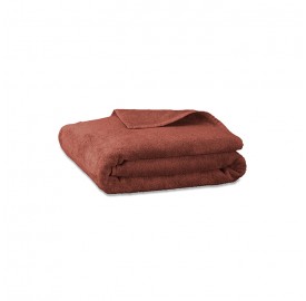 Serviette de bain en éponge de coton bio Orange Terracotta