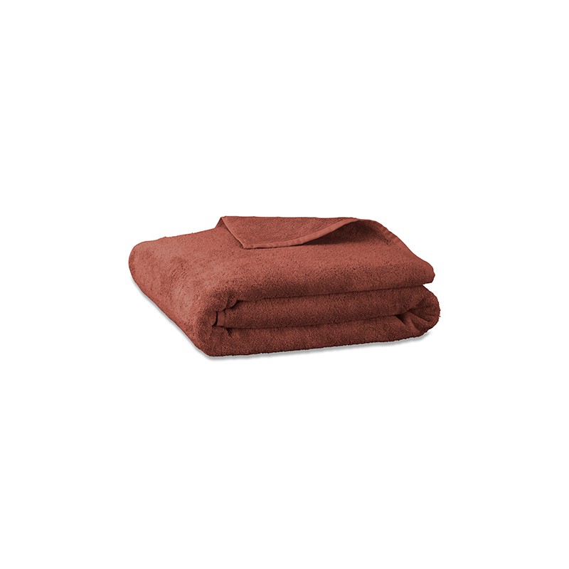 Serviette de bain en éponge de coton bio Orange Terracotta