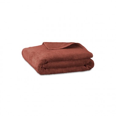 Serviette de bain en éponge de coton bio Orange Terracotta