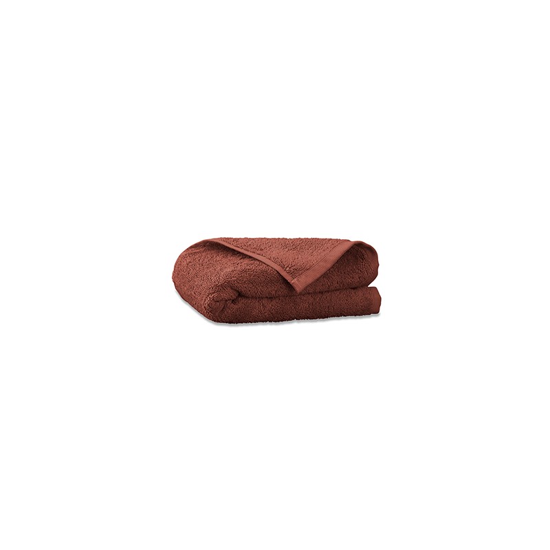 Serviette invité en éponge de coton bio Orange Terracotta