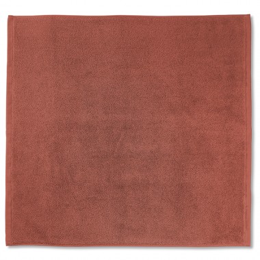 Tapis de bain en éponge de coton bio Orange Terracotta