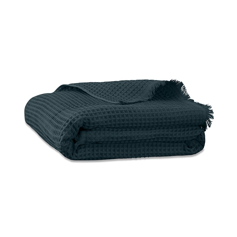 Drap de bain en nid d'abeille de coton bio Bleu Coin Coin Drap de bain en nid d'abeille de coton bio Bleu Coin Coin