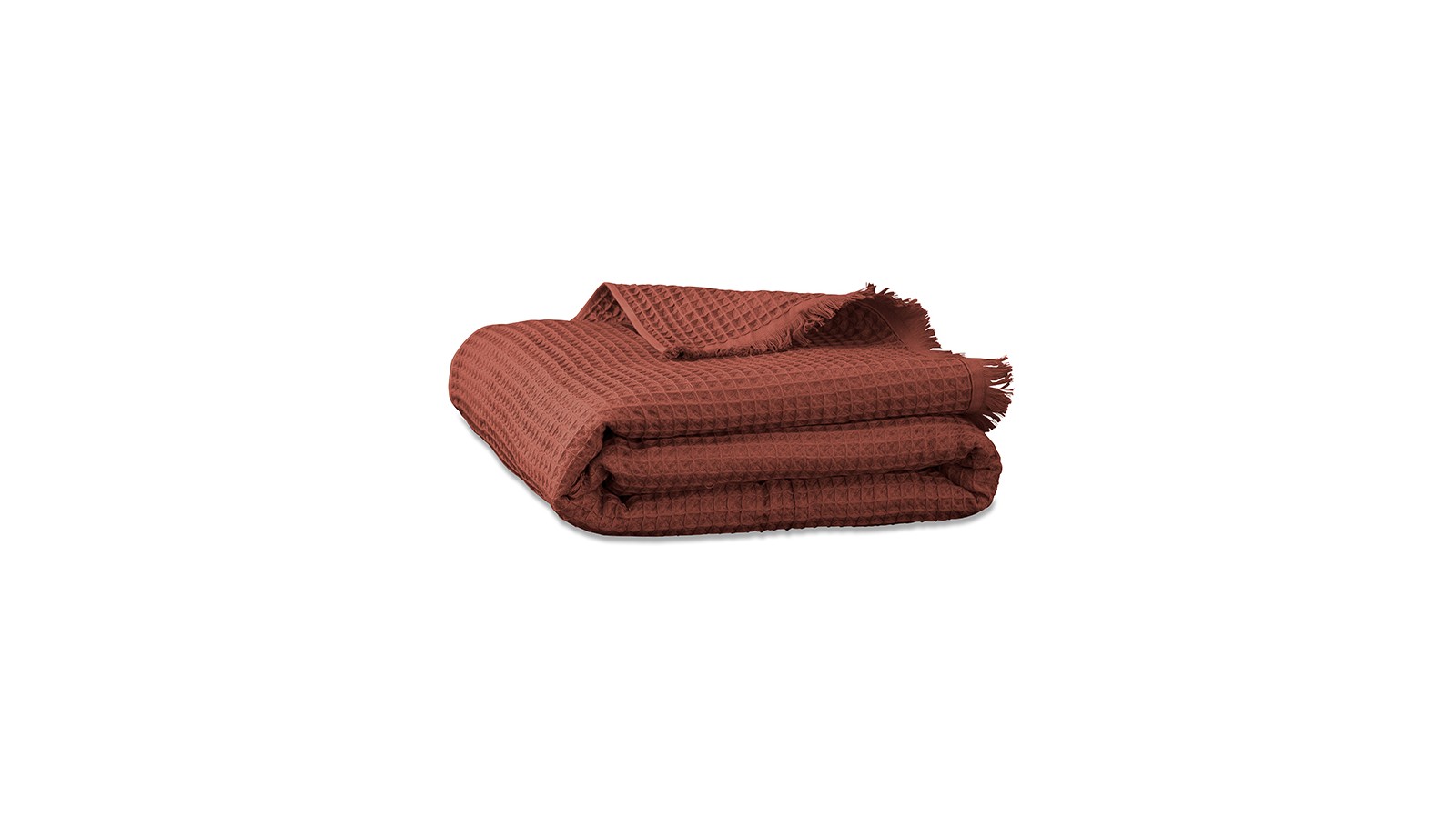 Drap de bain en nid d'abeille de coton bio Orange Terracotta