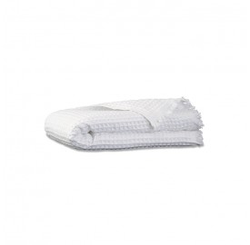 Serviette de bain en nid d'abeille de coton bio Blanc Optique