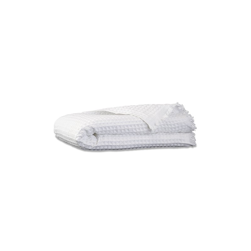 Serviette de bain en nid d'abeille de coton bio Blanc Optique