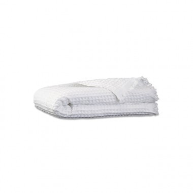 Serviette de bain en nid d'abeille de coton bio Blanc Optique