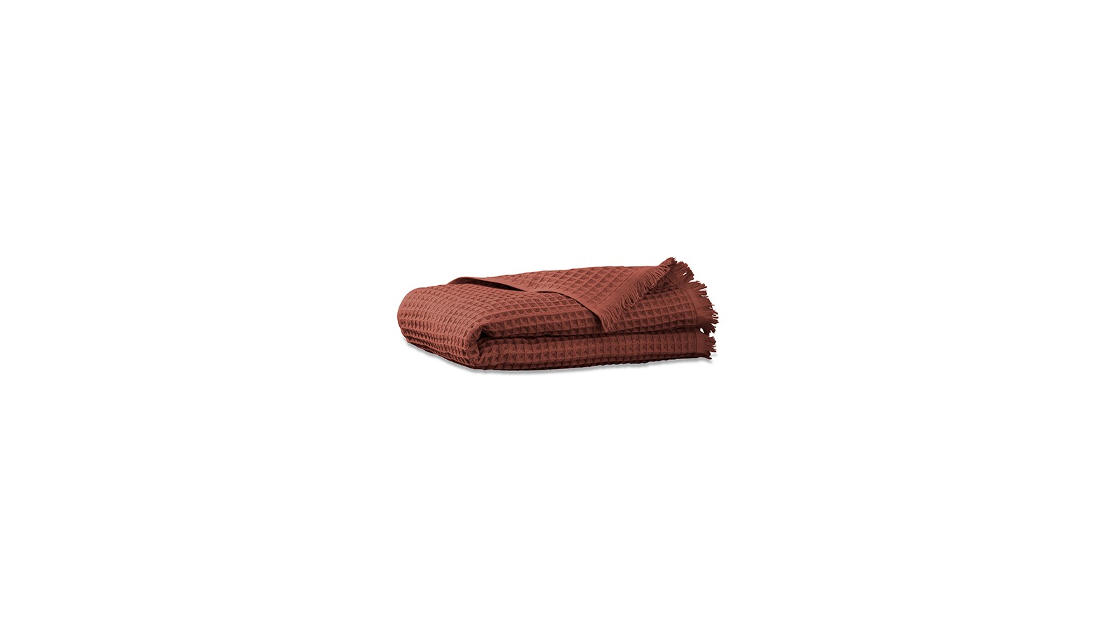 Serviette de bain en nid d'abeille de coton bio Orange Terracotta