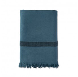 Fouta éponge 90 x 200 cm en coton bio Bleu Pétrole