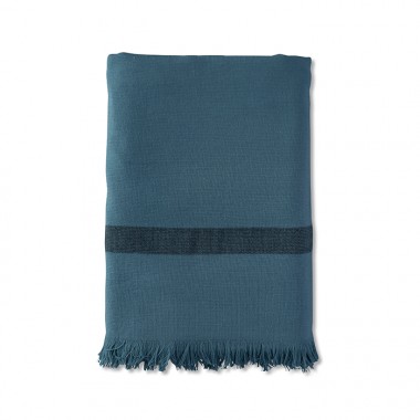 Fouta éponge 90 x 200 cm en coton bio Bleu Pétrole