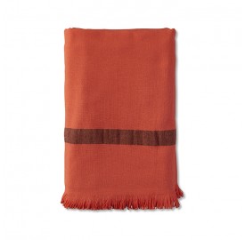 Fouta éponge 90 x 200 cm en coton bio Orange Terracotta