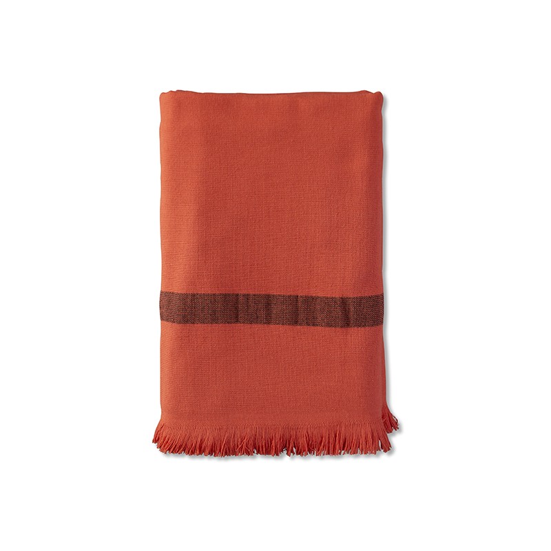 Fouta éponge 90 x 200 cm en coton bio Orange Terracotta