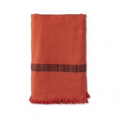 Fouta éponge 90 x 200 cm en coton bio Orange Terracotta