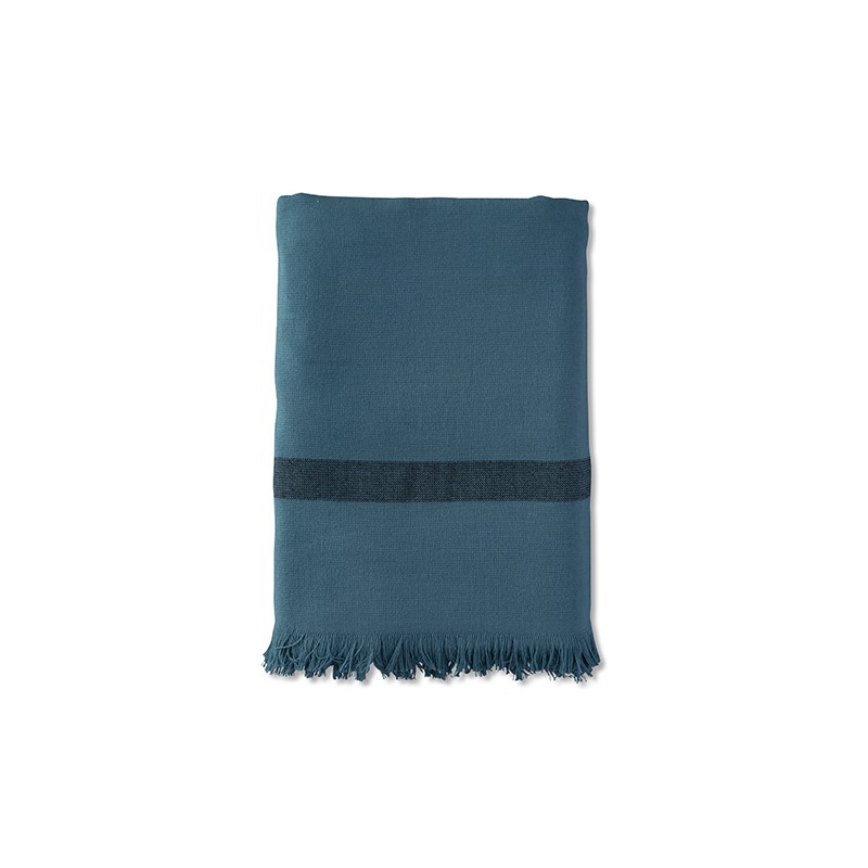 Fouta éponge enfant 70 x 140 cm en coton bio Bleu Pétrole