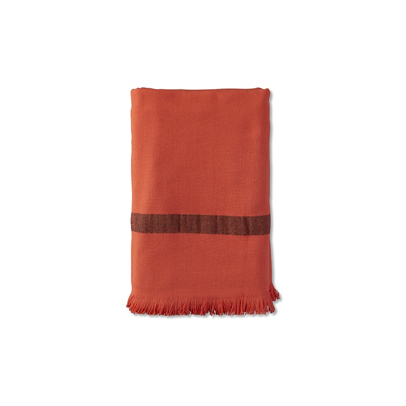 Fouta éponge enfant 70 x 140 cm en coton bio Orange Terracotta