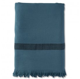 Fouta 2 places éponge 200 x 200 cm en coton bio Bleu Pétrole