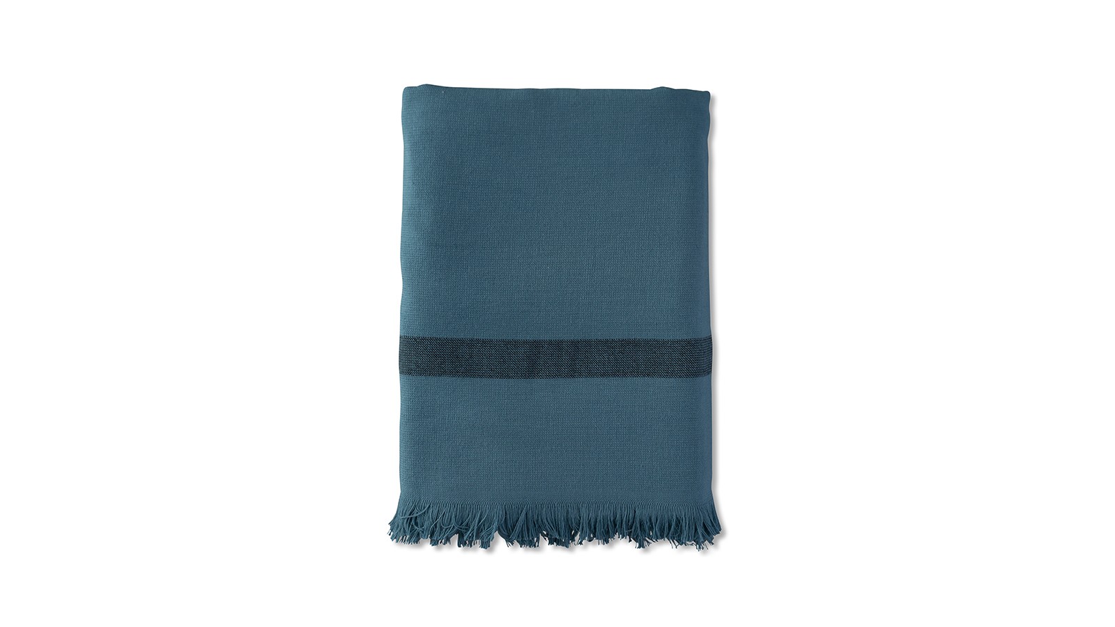 Fouta 2 places éponge 200 x 200 cm en coton bio Bleu Pétrole