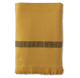 Fouta 2 places éponge 200 x 200 cm en coton bio Jaune Pépite