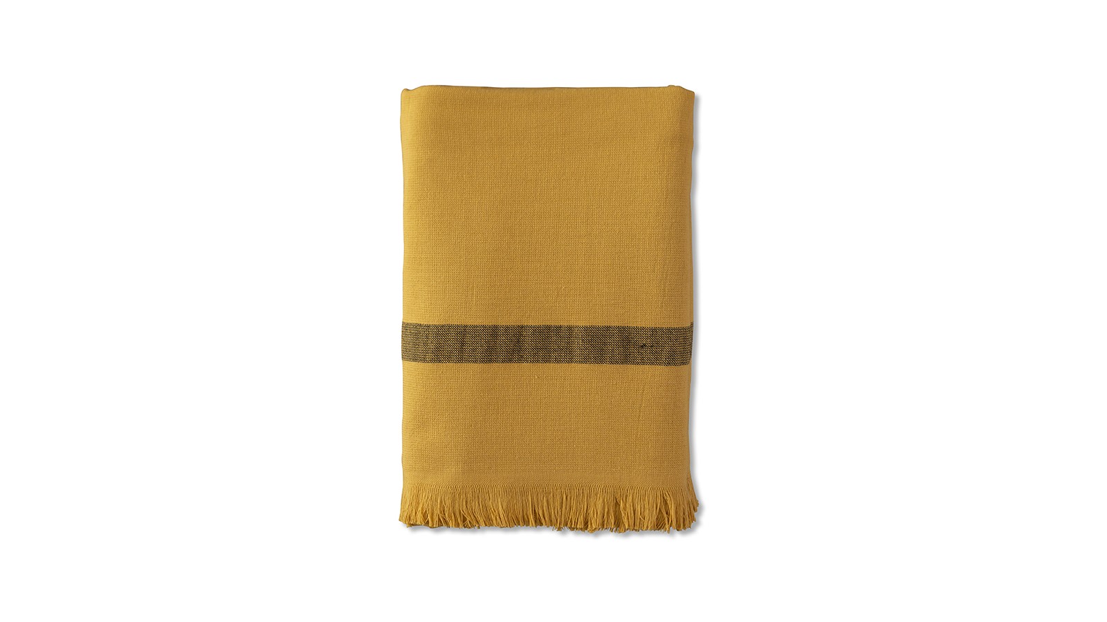 Fouta 2 places éponge 200 x 200 cm en coton bio Jaune Pépite