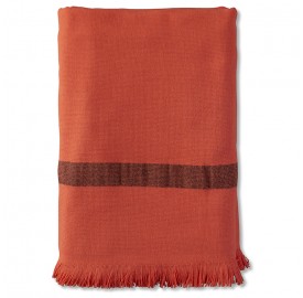 Fouta 2 places éponge 200 x 200 cm en coton bio Orange Terracotta