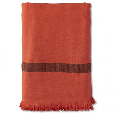 Fouta 2 places éponge 200 x 200 cm en coton bio Orange Terracotta