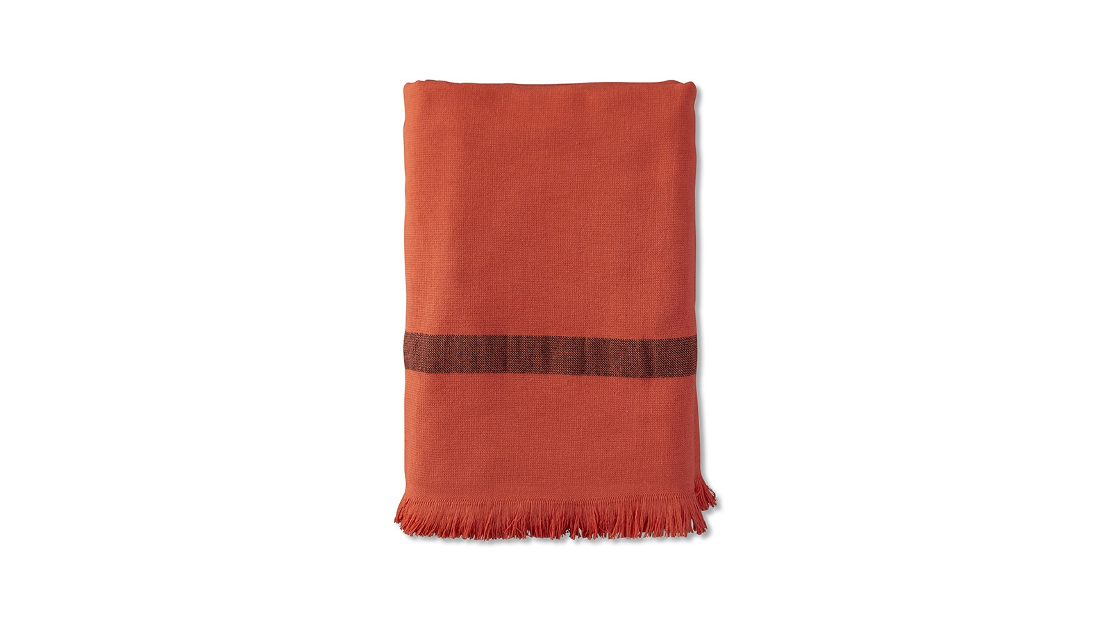 Fouta 2 places éponge 200 x 200 cm en coton bio Orange Terracotta