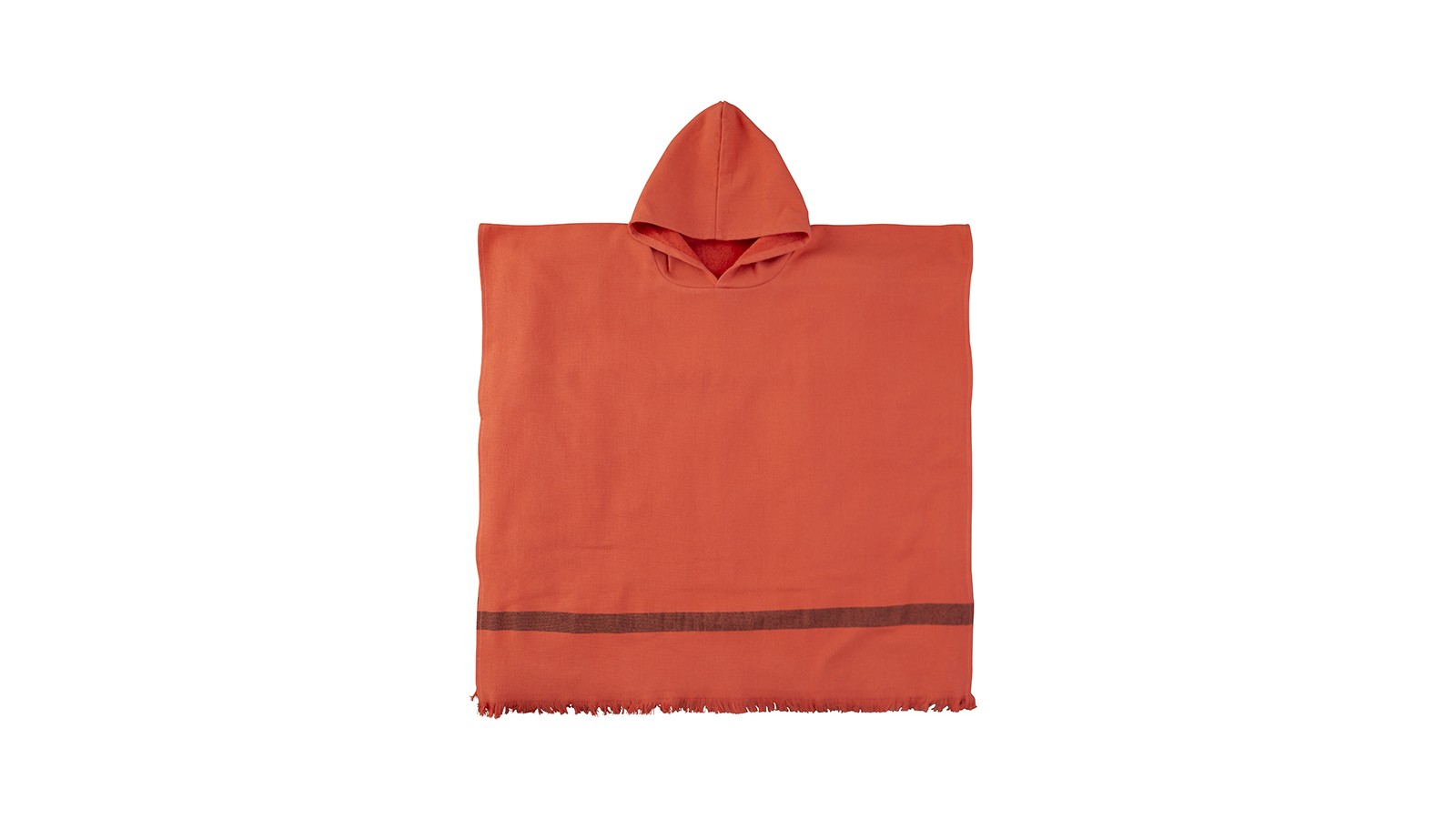 Poncho enfant en éponge de coton bio Orange Terracotta