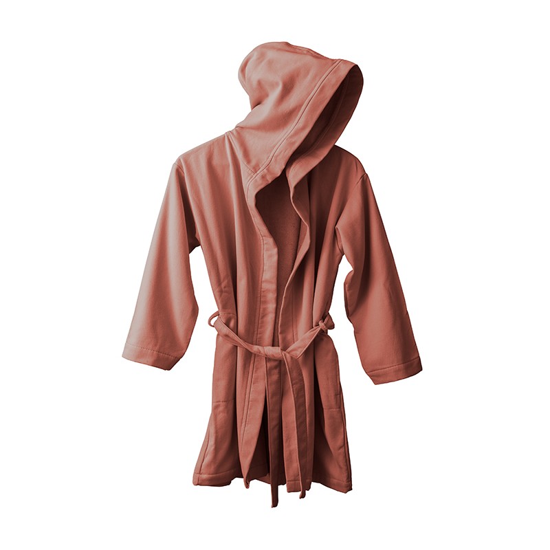 Peignoir capuche en éponge coton bio Orange Terracotta Peignoir capuche en éponge coton bio Orange Terracotta