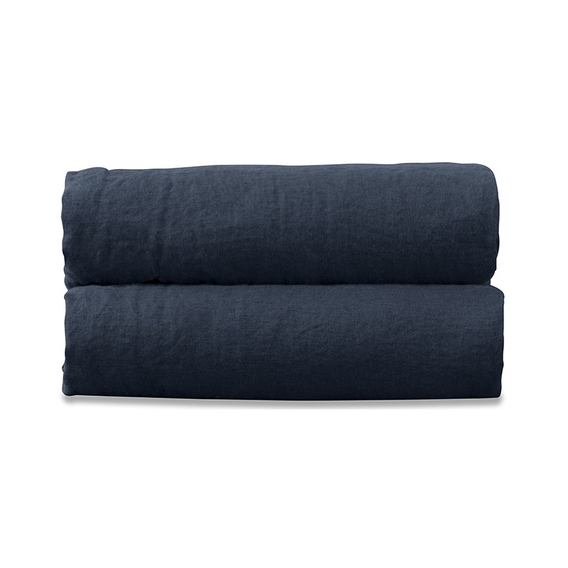 Nappe en lin 160 x 160 cm - Bleu de Prusse