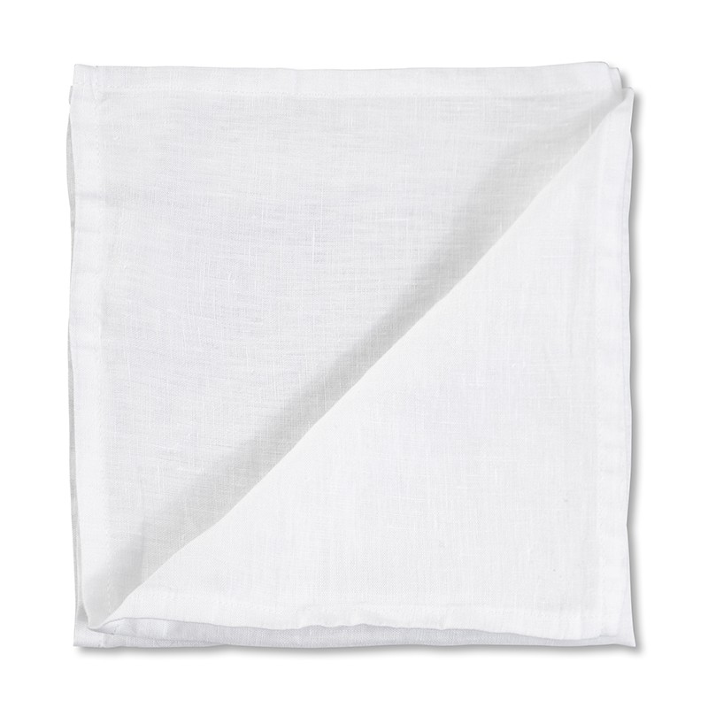 Serviette de table en lin lavé uni Blanc Optique