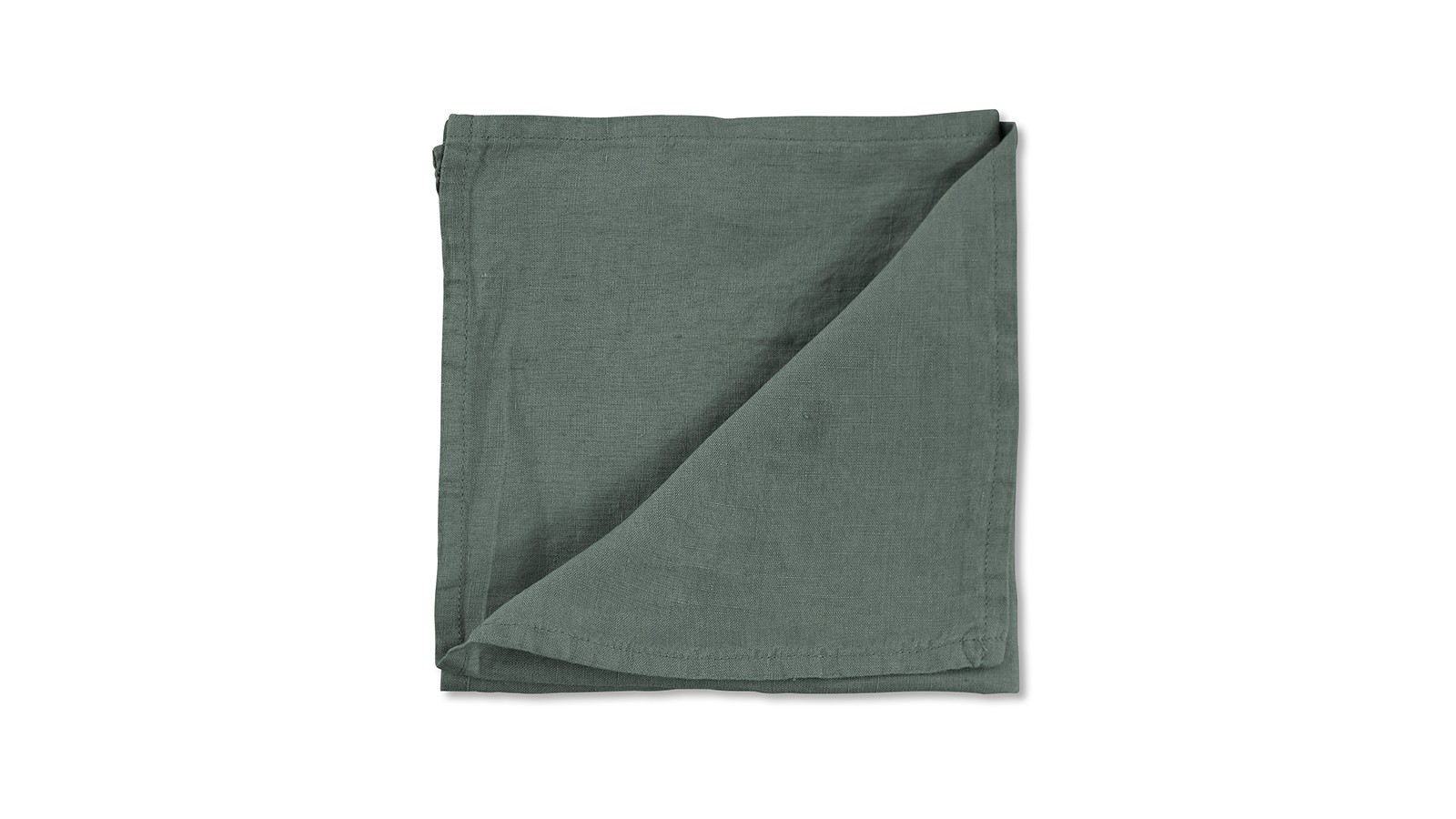 Serviette de table en lin lavé uni Vert Eucalyptus