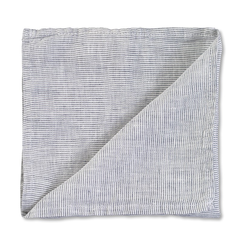 Serviette de table en lin lavé chambray Rayure Colette Denim