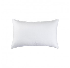 Housse de coussin rectangulaire 30 x 40 cm en lin lavé uni Blanc Optique