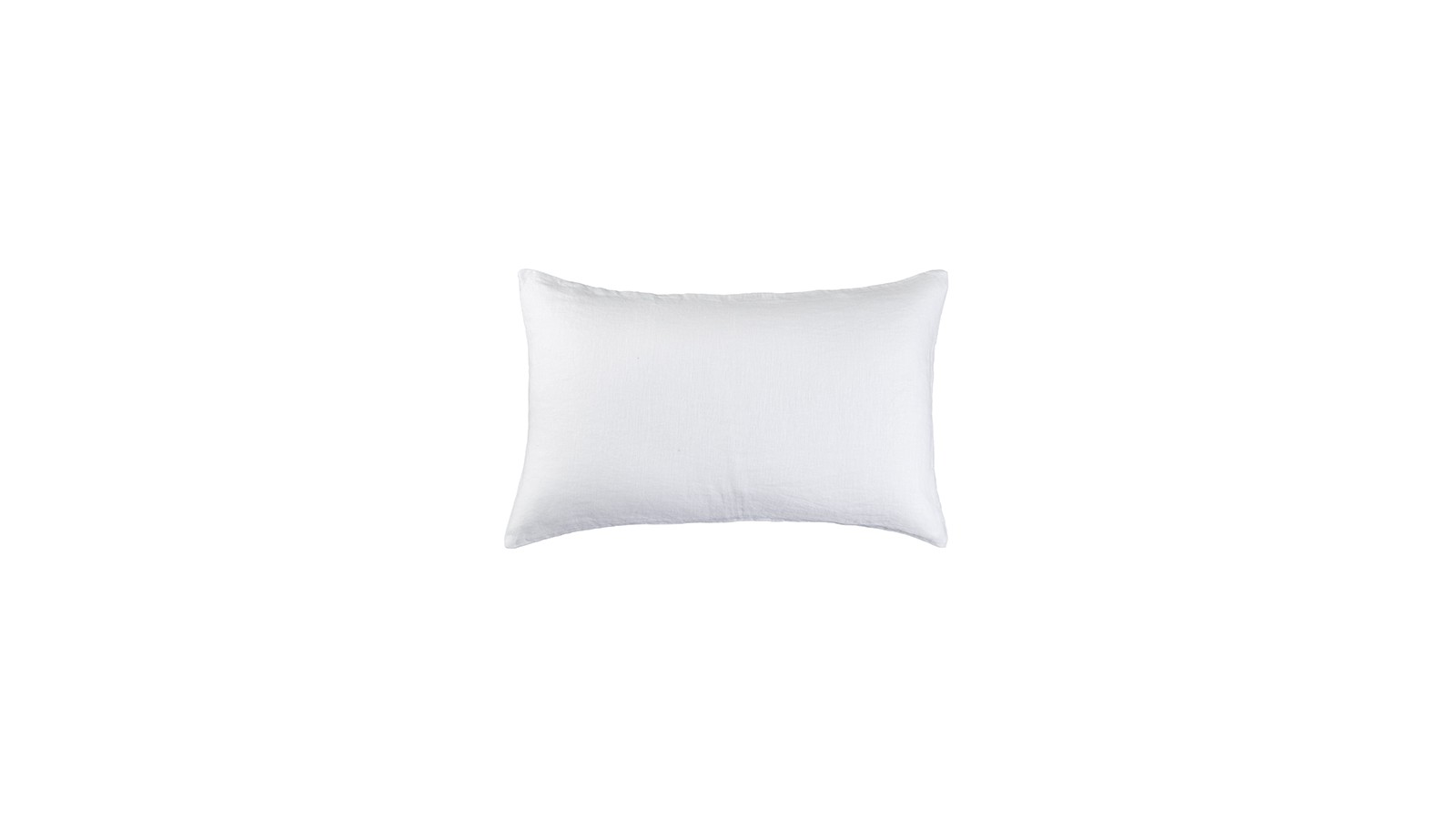 Housse de coussin rectangulaire 30 x 40 cm en lin lavé uni Blanc Optique