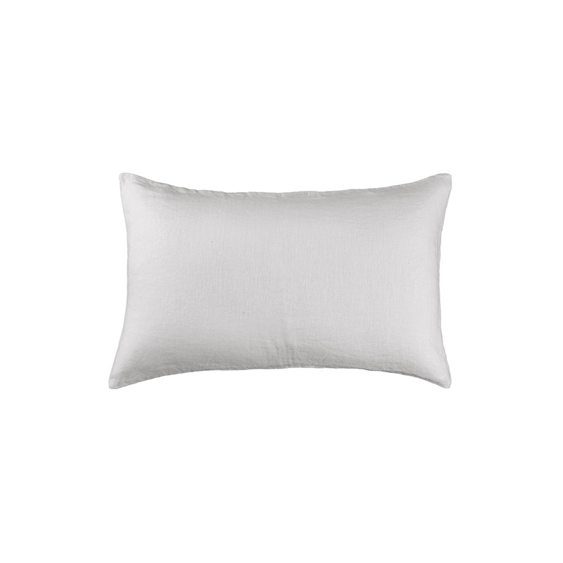 Housse de coussin rectangulaire 30 x 40 cm en lin lavé uni Petit Lait Housse de coussin rectangulaire 30 x 40 cm en lin lavé uni Petit Lait