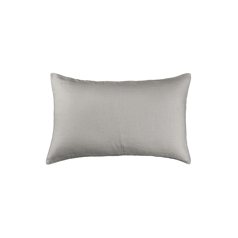 Housse de coussin rectangulaire 30 x 40 cm en lin lavé uni Argile