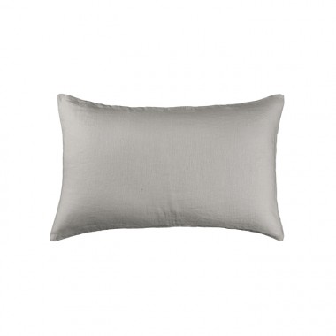 Housse de coussin rectangulaire 30 x 40 cm en lin lavé uni Argile