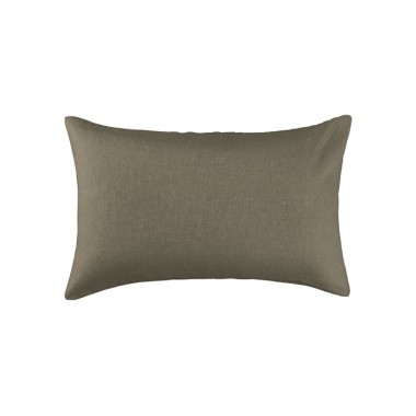 Housse de coussin rectangulaire 30 x 40 cm en lin lavé uni Vert De Terre