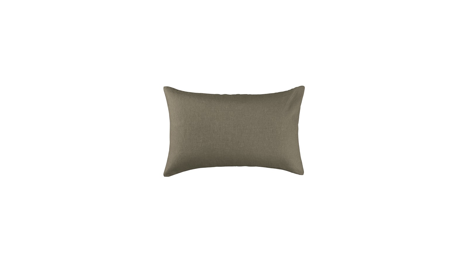 Housse de coussin rectangulaire 30 x 40 cm en lin lavé uni Vert De Terre