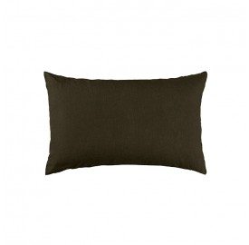 Housse de coussin rectangulaire 30 x 40 cm en lin lavé uni Vert Kaki