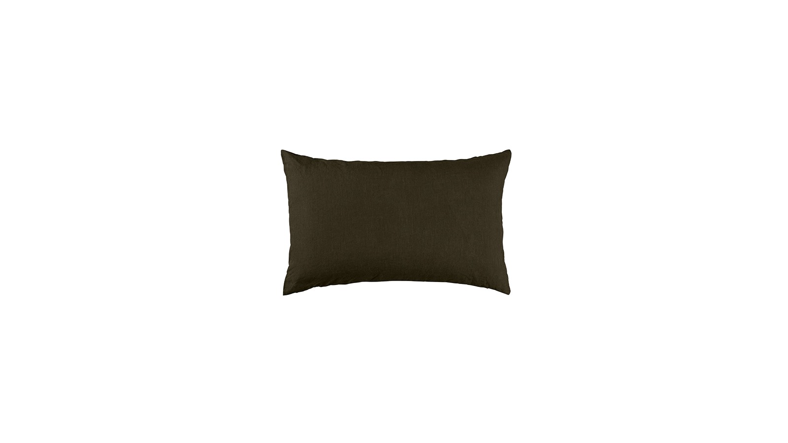 Housse de coussin rectangulaire 30 x 40 cm en lin lavé uni Vert Kaki Housse de coussin rectangulaire 30 x 40 cm en lin lavé uni Vert Kaki