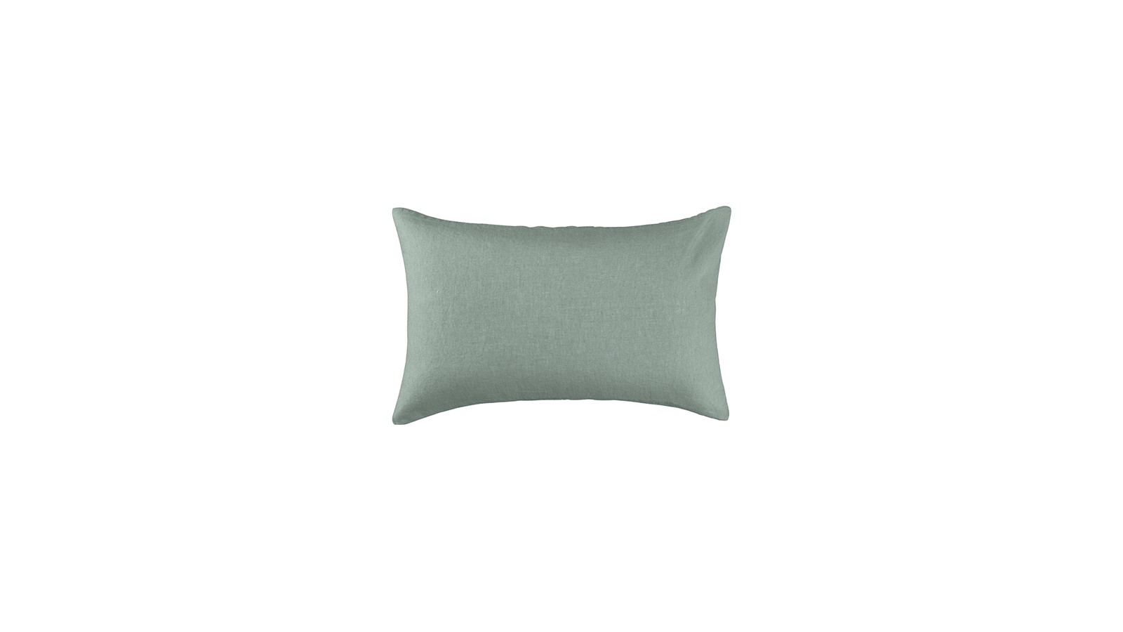 Housse de coussin rectangulaire 30 x 40 cm en lin lavé uni Vert Céladon