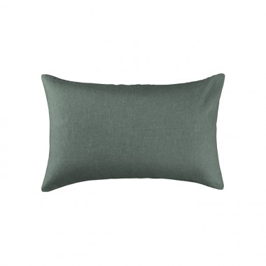 Housse de coussin rectangulaire 30 x 40 cm en lin lavé uni Vert Eucalyptus