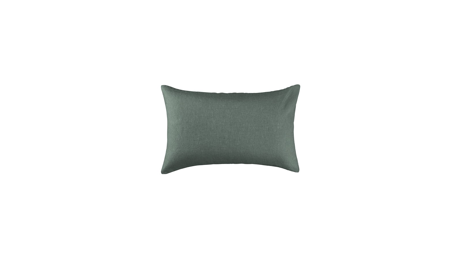 Housse de coussin rectangulaire 30 x 40 cm en lin lavé uni Vert Eucalyptus