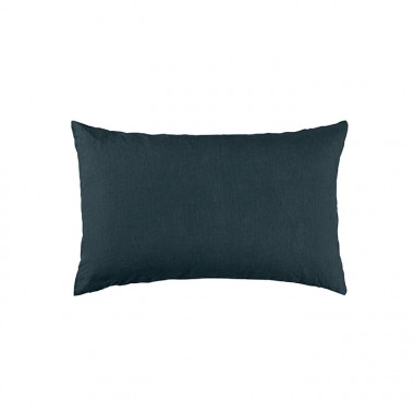 Housse de coussin rectangulaire 30 x 40 cm en lin lavé uni Bleu Coin Coin