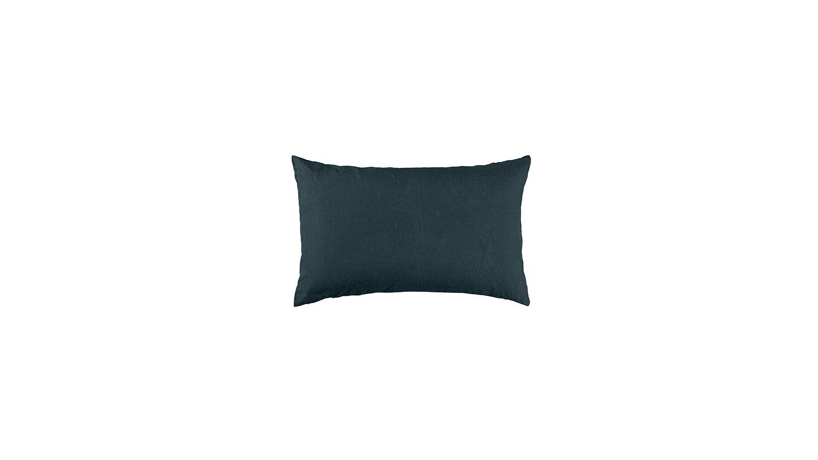 Housse de coussin rectangulaire 30 x 40 cm en lin lavé uni Bleu Coin Coin