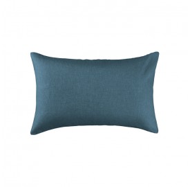 Housse de coussin rectangulaire 30 x 40 cm en lin lavé uni Bleu Pétrole