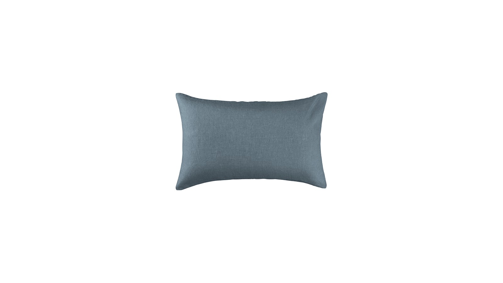 Housse de coussin rectangulaire 30 x 40 cm en lin lavé uni Bleu Orage